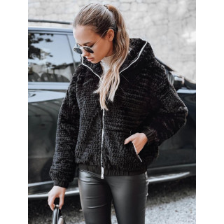 Črna ženska krznena jakna TY5271