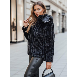 Črna ženska krznena jakna TY5276z