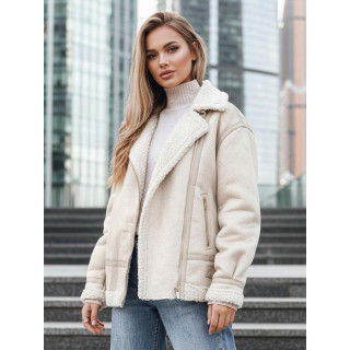 Ženska bež jakna s krznom TY5245z
