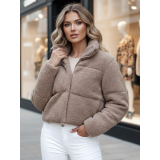 Kratka ženska zimska jakna bež barve TY4482z