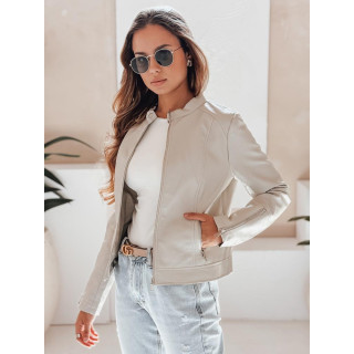 Ženska siva usnjena jakna TY5214