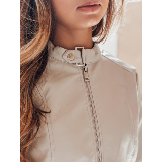 Ženska siva usnjena jakna TY5214