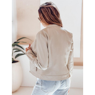 Ženska siva usnjena jakna TY5214