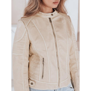 Ženska usnjena jakna v bež barvi TY5226