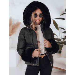 Kratka črna jakna s krznom TY5006
