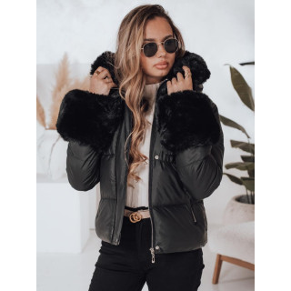 Kratka črna jakna s krznom TY5006