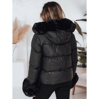 Kratka črna jakna s krznom TY5006