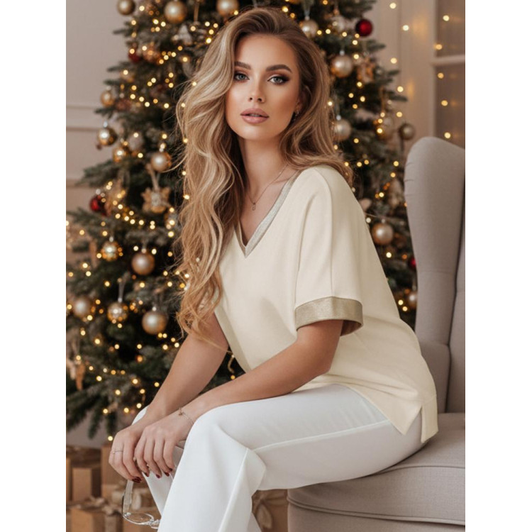 Ženska bež oversized bluza RY2914z