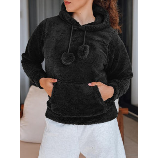 Črna plišasta ženska jopa BY1560