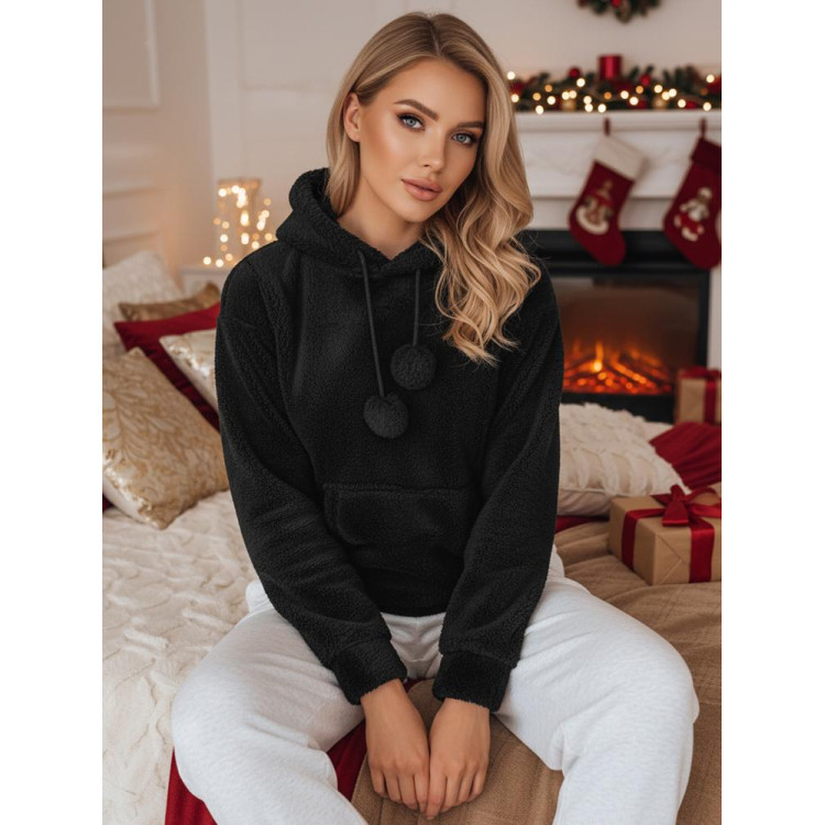 Črna plišasta ženska jopa BY1560z