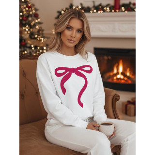 Bela ženska jopa s potiskom pentlje BY1359z