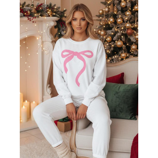 Ženska bela jopa s potiskom pentlje BY1358z