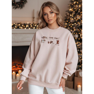 Roza ženska jopa z vezenimi jazbečarji BY1497z