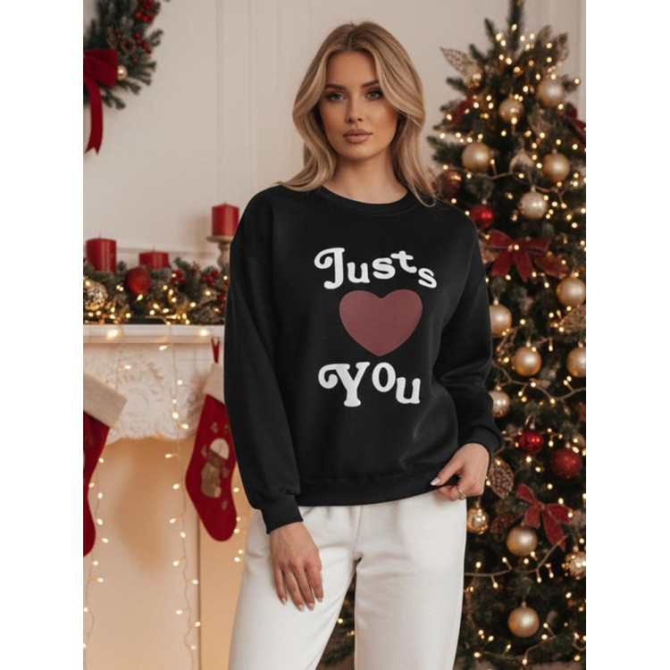 Črna ženska jopa s potiskom BY1472z