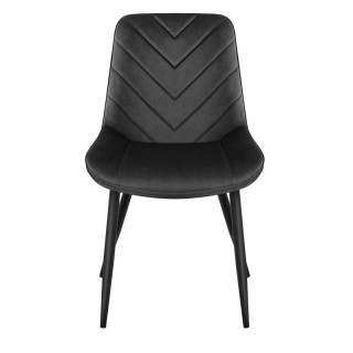 Stol iz črnega velurja s šivi PRINCE 3.0 BLACK