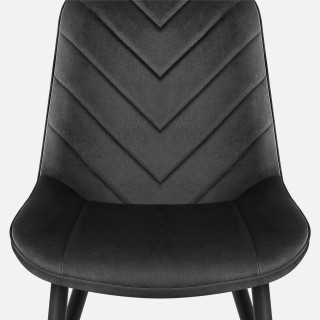 Stol iz črnega velurja s šivi PRINCE 3.0 BLACK