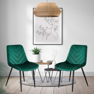 Velur stol s šivi v zeleni barvi PRINCE 3.0 GREEN