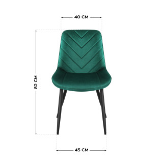 Velur stol s šivi v zeleni barvi PRINCE 3.0 GREEN