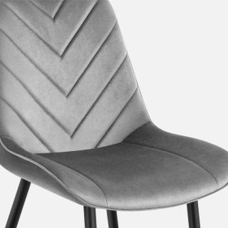 Siv velur stol s šivi PRINCE 3.0 GREY