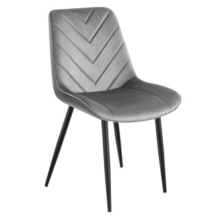 Siv velur stol s šivi PRINCE 3.0 GREY