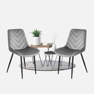 Siv velur stol s šivi PRINCE 3.0 GREY