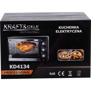 Električni štedilnik 45L 2000W funkcija rotisserie + dodatki KD4134