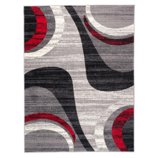 Preproga v sivo-rdeči barvi