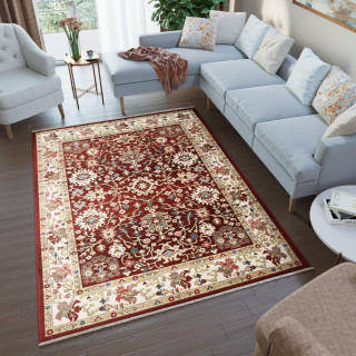 Rdeče-bež vintage preproga