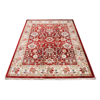 Rdeče-bež vintage preproga