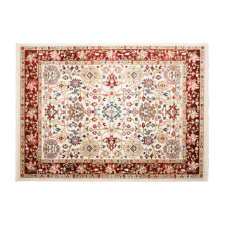 Starinska preproga v bež-rdeči barvi