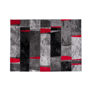 Moderna sivo-rdeča vzorčasta preproga