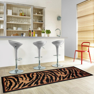 Črno-rjava preproga z živalskim motivom