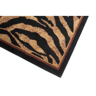 Črno-rjava preproga z živalskim motivom