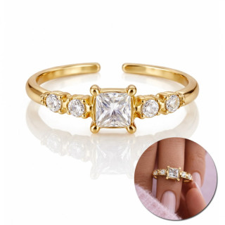 Ženski pozlačen prstan s cirkoni