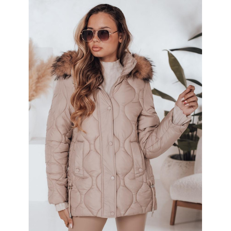 Bež ženska prešita jakna TY5011