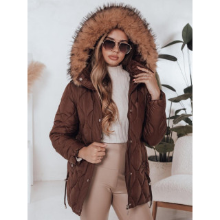 Ženska prešita rjava jakna TY5013