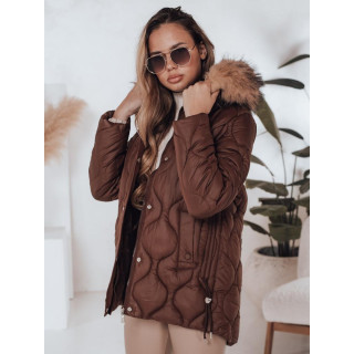 Ženska prešita rjava jakna TY5013