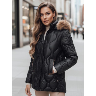 Ženska prešita jakna, črne barve TY4723