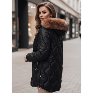 Ženska prešita jakna, črne barve TY4723