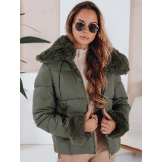 Ženska zelena jakna s krznom TY5068