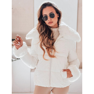 Bela ženska jakna s krznom TY5070