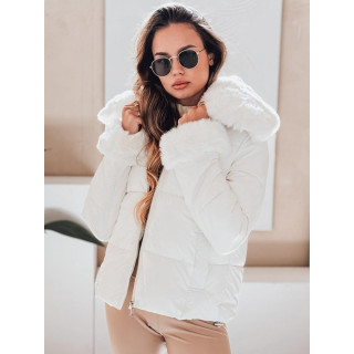 Bela ženska jakna s krznom TY5070