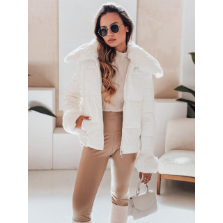 Bela ženska jakna s krznom TY5070
