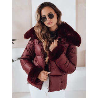Kratka bordo jakna s krznom TY5071
