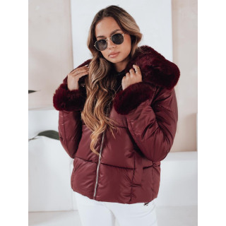 Kratka bordo jakna s krznom TY5071