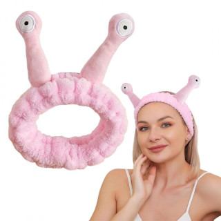 Roza plišasti naglavni trak s polžem