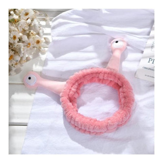 Roza plišasti naglavni trak s polžem