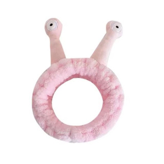 Roza plišasti naglavni trak s polžem