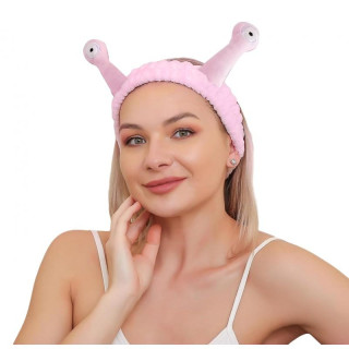 Roza plišasti naglavni trak s polžem