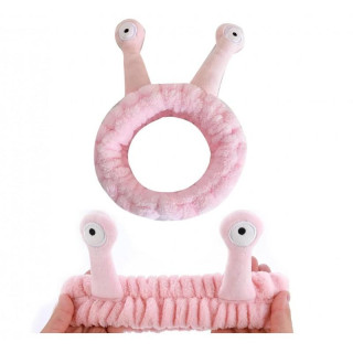 Roza plišasti naglavni trak s polžem